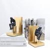 Artistic Iron Character Bookends for Hotel Lobby Decor