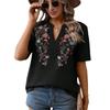 Summer Vintage Floral Embroidery Blouses For Women Casual Oversized Elegant Youth Female Tops And Shirts