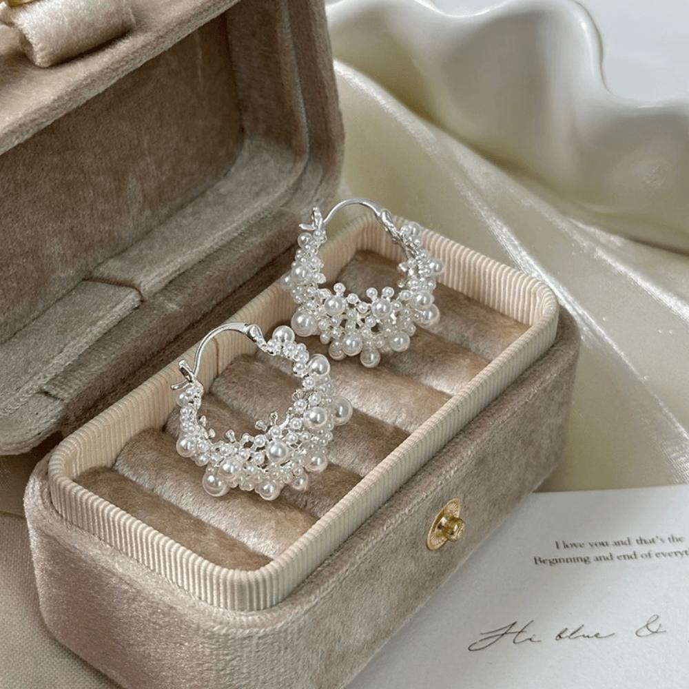 Flower Basket Earrings, Ear Buckles, Femininity, High-end Sense, Light Luxury, Niche Versatile Ear Jewelry