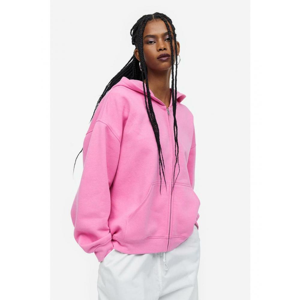 

H&M Oversized Zip Up Hoodie Pink 1131631004