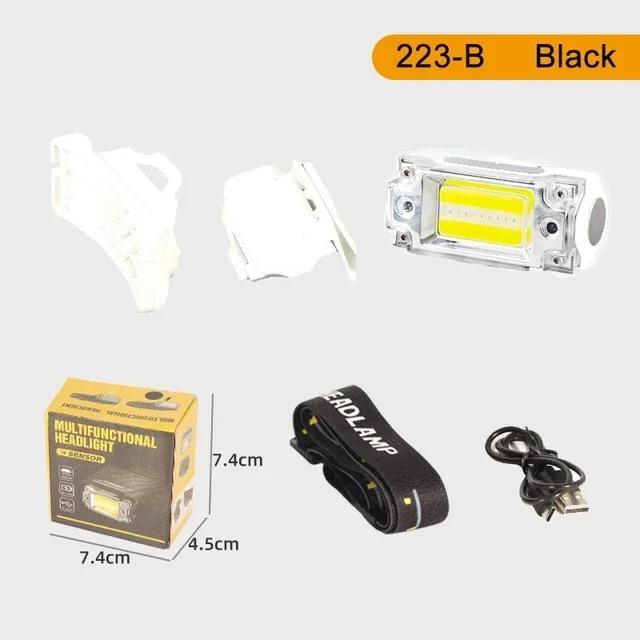 XPE+COB LED Induction Headlamp Rechargeable Head Flashlight Built-in Battery Headlight Led Head Lantern Fishing Camping Torch