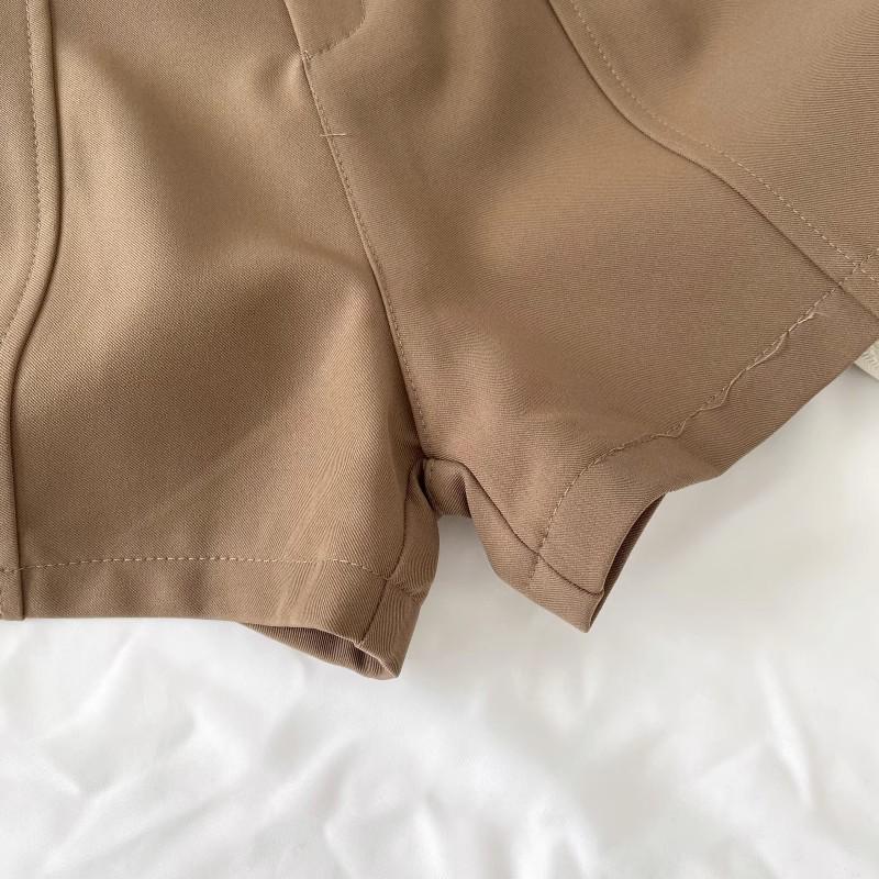 Spring/Summer 2025 Women's High-Waisted A-Line Wide Leg Vintage-Style Casual Shorts