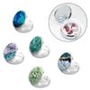 Metal Pill Capsule Box Circular Storage Container Medicine Cases for Travel Floral Print with Mirror Drug Dispenser