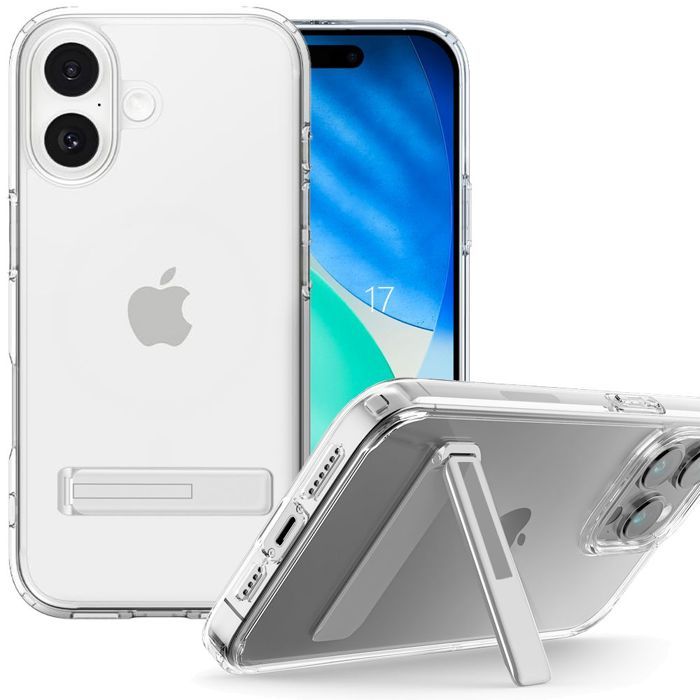 Coque de protection - BOOLING - iPhone 17 - Antichoc - Transparent - Support rotatif