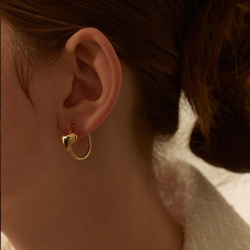 Lewe Volume Heart Hoop Earring