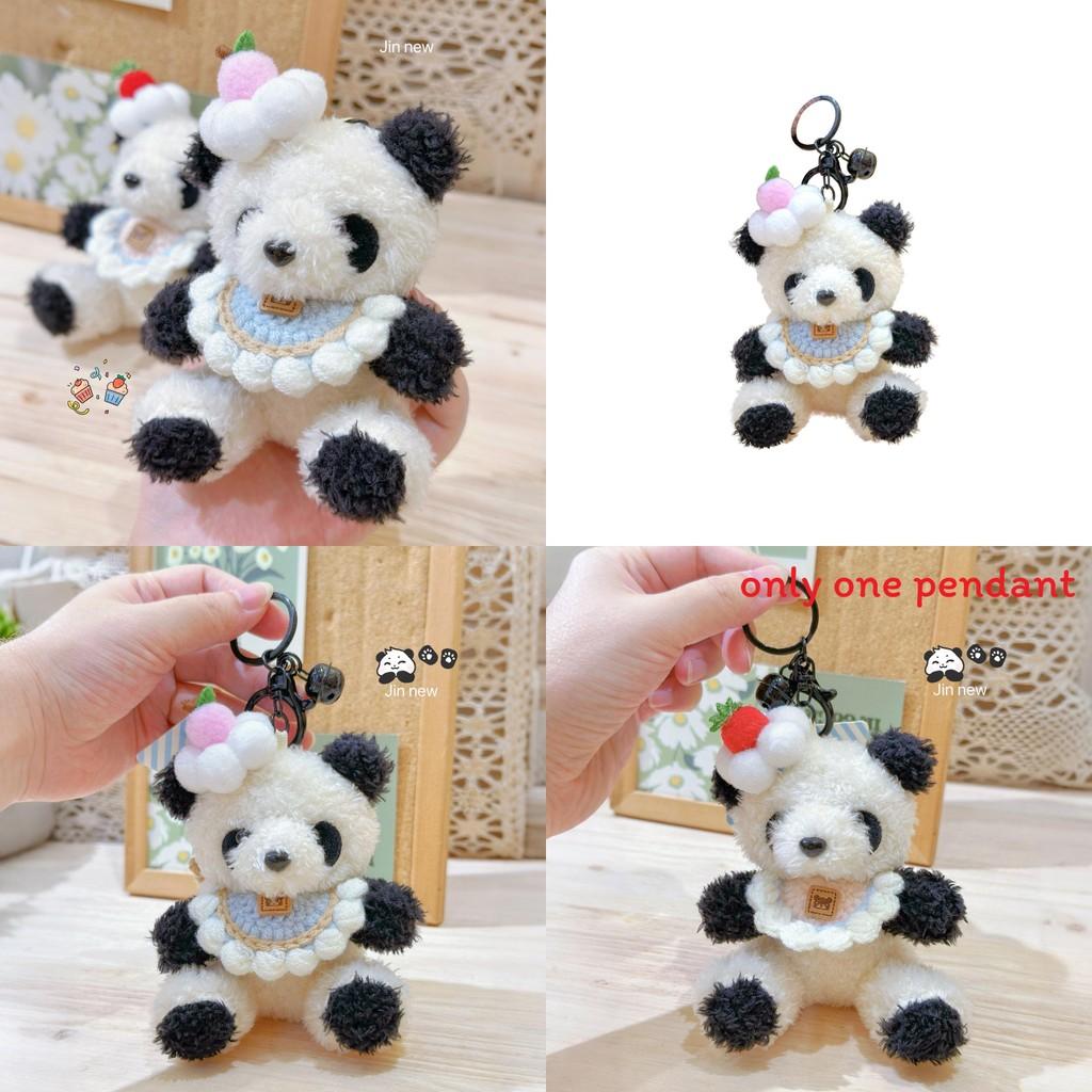 Plush Panda Keychain With Scarf And Flower Decoration For Kids And Collectors
