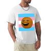 Nerviges orange Trans-Flagge T-Shirt schwere Stoffe Blanko Blau Lock Oversize-T-Shirts Mann übergroßes T-Shirt Männer