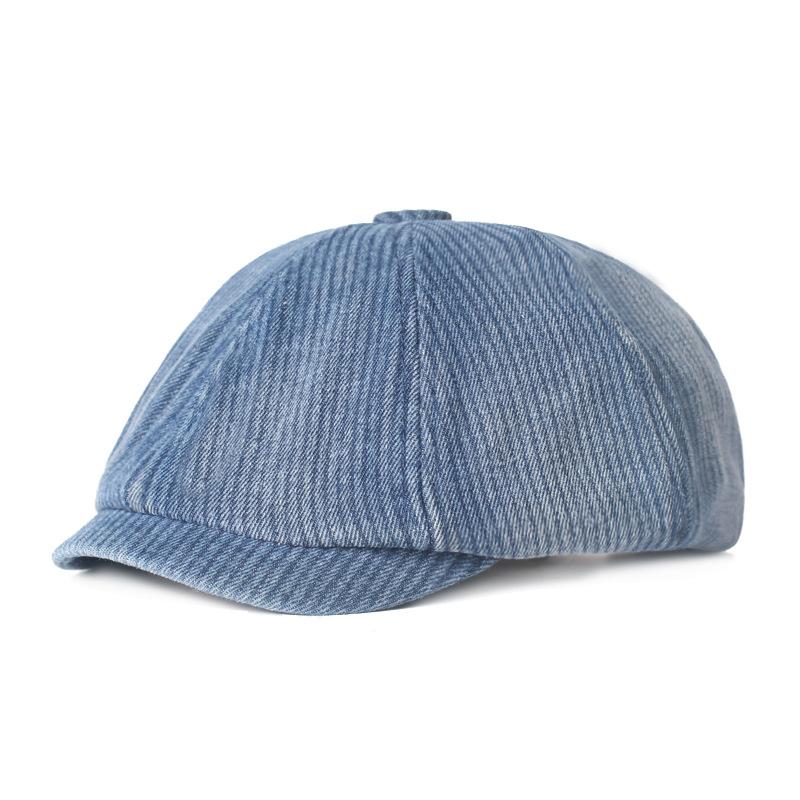 Bavlněný baret Pánská malířská čepice Newsboy čepice Klobouk Rybí kost Osmihranný klobouk