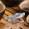 Figurine Crocodile Sculpture Animal Animal de Compagnie Thé Statue Collection Sable Violet Petit Ornement Miniature