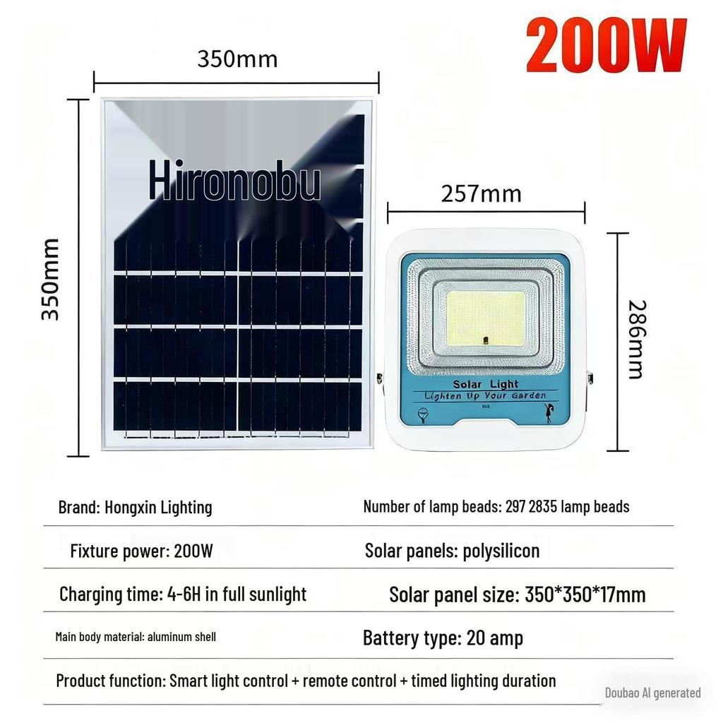 High-Power LED Solar Floodlight with Motion Sensor