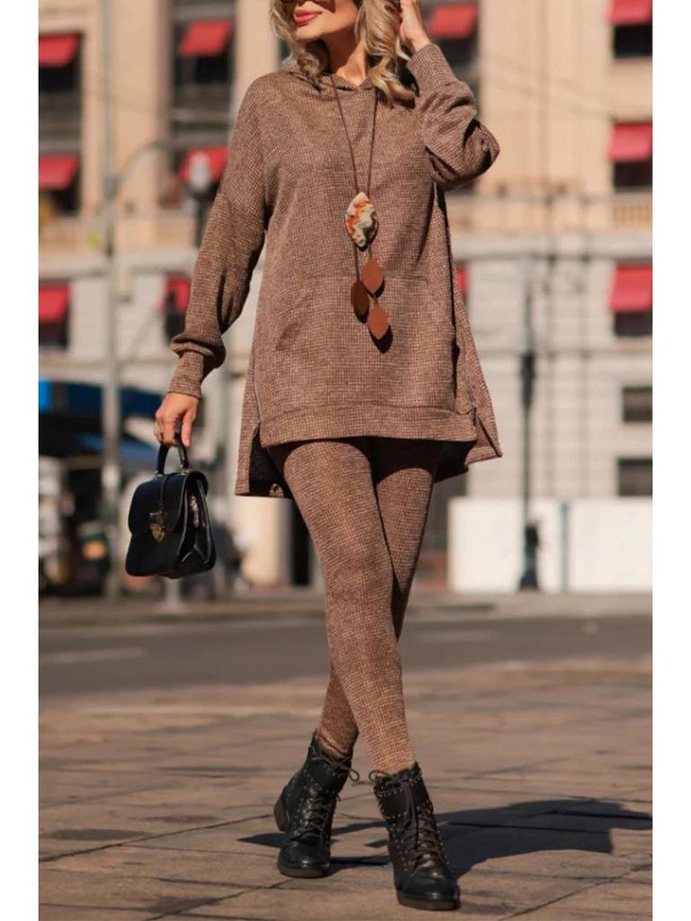 2025 Women's Fashion Sports Casual Two-Piece Hooded Set for Autumn/Winter