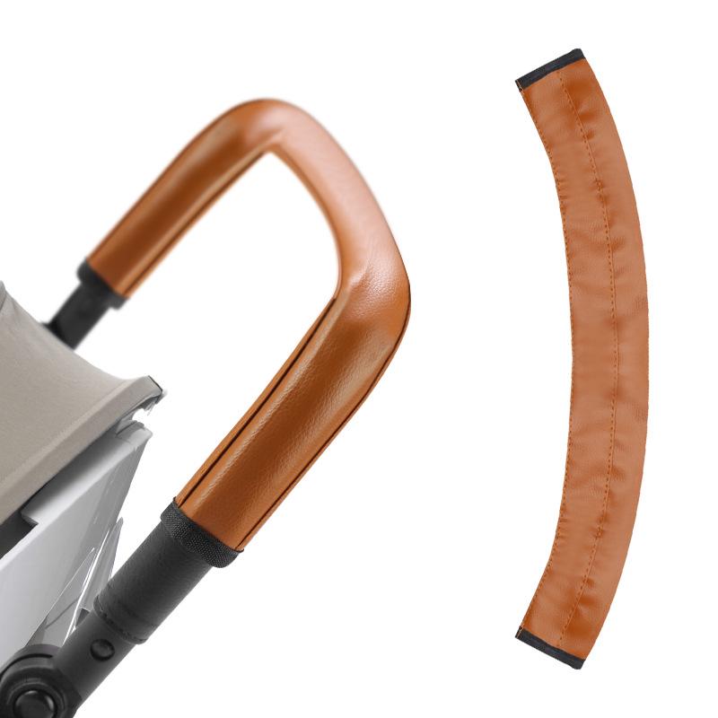 Universal PU Leather Stroller Handlebar Cover: Washable Zipper Style Protective Sleeve