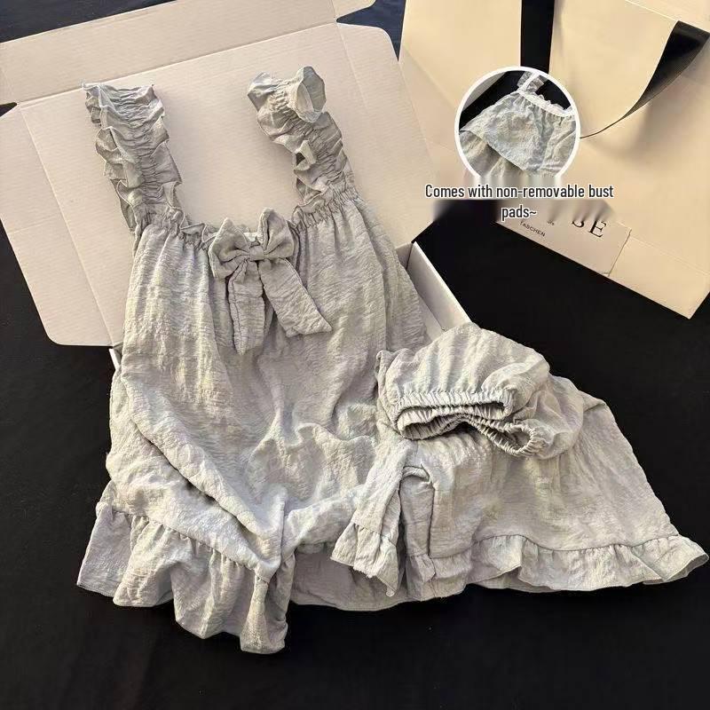 Women's Fairy Princess Nightdress - Summer 2024 Sweet Ruffled Short-Sleeve White Pajamas