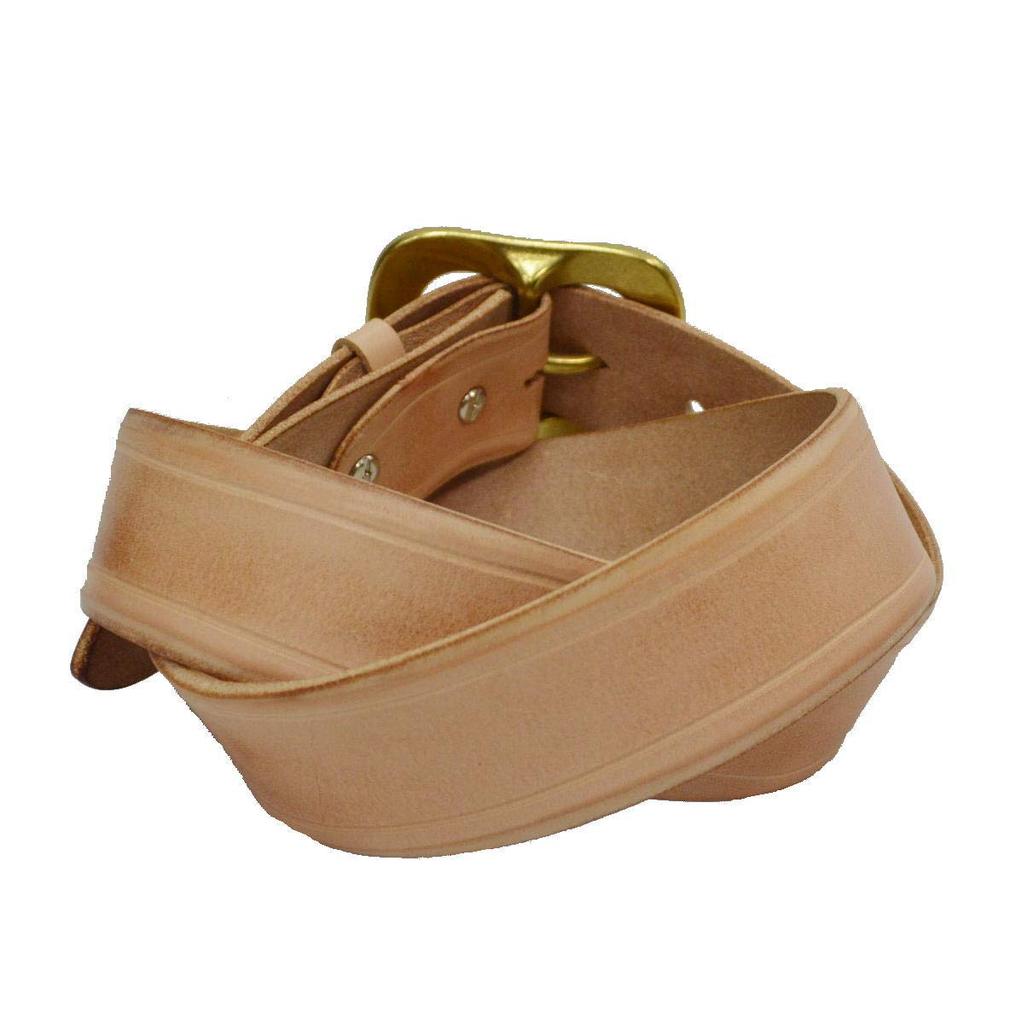 Regular Size Thick Cowhide Leather Genuine Saddle 40mm Brass Buckle [voodoocats] Belt, Leather, Leather, Width,