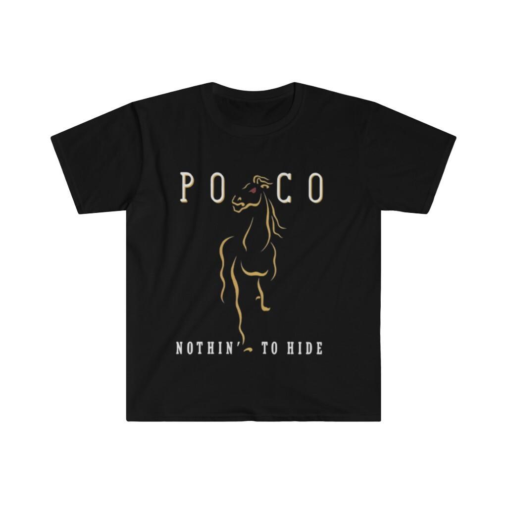 

Unisex Soft Cotton 100% Cotton T-shirt Mens Tees Top Band Poco. Nothin to hide 3XL