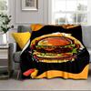 Golden French Fries Background Blanket Flannel Blanket for Bed, Sofa, Camping, Hiking, Picnic Essentials, Gift for Family Fan Gifts