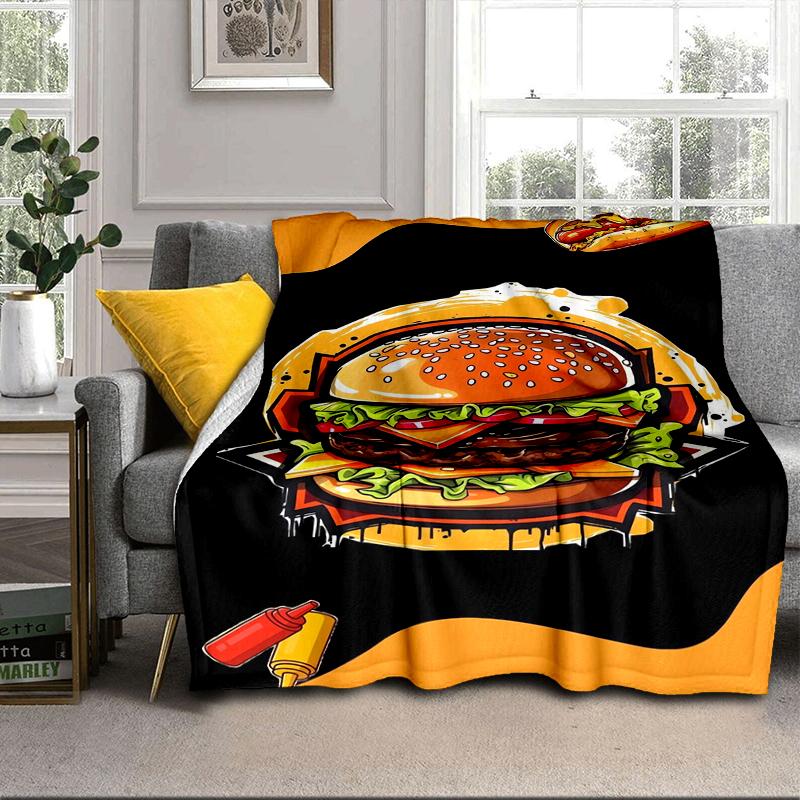 Golden French Fries Background Blanket Flannel Blanket for Bed, Sofa, Camping, Hiking, Picnic Essentials, Gift for Family Fan Gifts
