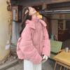 New short cotton-padded women's thickened warm loose pink corduroy cotton-padded jacket winter fashion cotton-padded jacket
