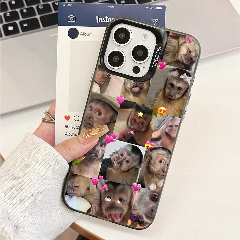 

Monkey Pattern Design TPU Soft Edge Phone Case For iPhone 17 16 15 14 13 12 11 Pro Max XS X XR 7 8 Plus 16E 17 Air SE 2020 Cover iPhone 15 Pro