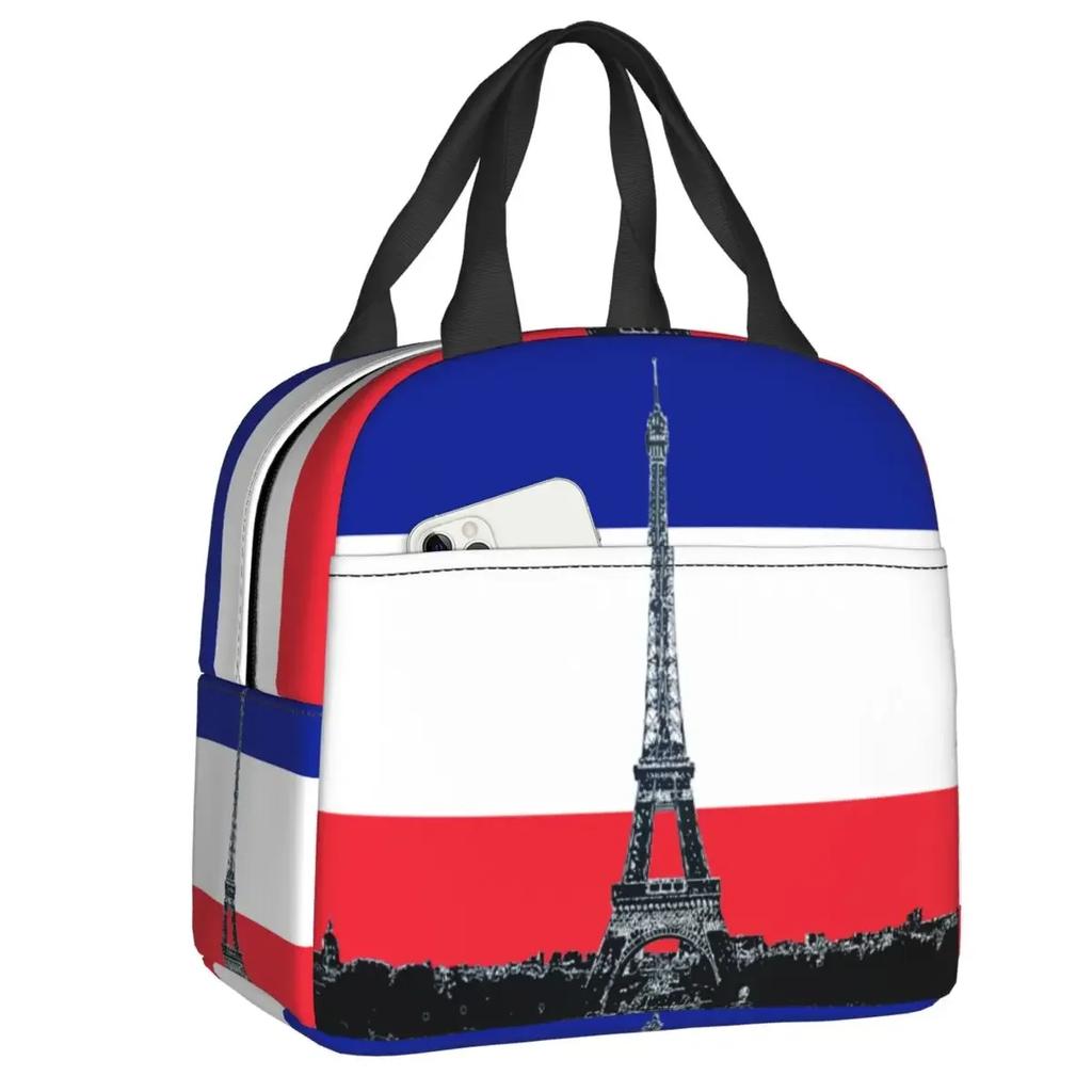 Eiffelturm Isolierte Lunchtasche für Camping Reisen Romantische Französische Liebe Auslaufsichere Kühltasche Thermische Lunchbox Frauen Kinder