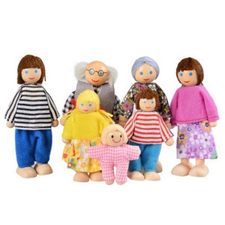 

Миниатюрный семейный набор для кукольного домика: 1:Модель куклы в масштабе 1/12, 6 штук для симуляционных сцен