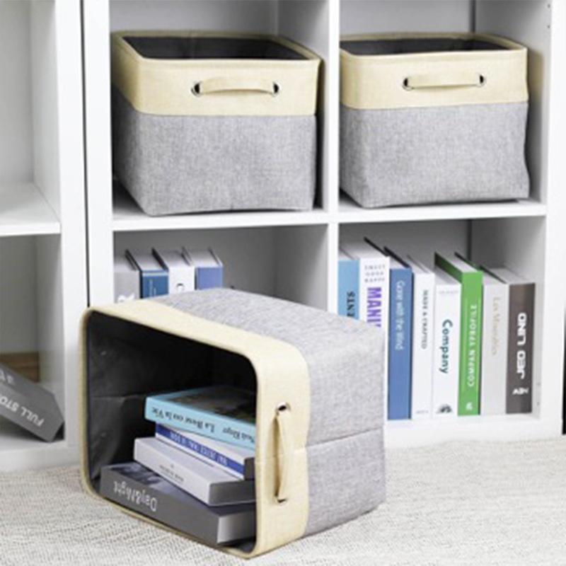 

Новая корзина для хранения белья, настольный ящик для хранения, простая корзина для хранения мусора, большая вместимость, прочная сумка для хранения 38x28x24cm серый