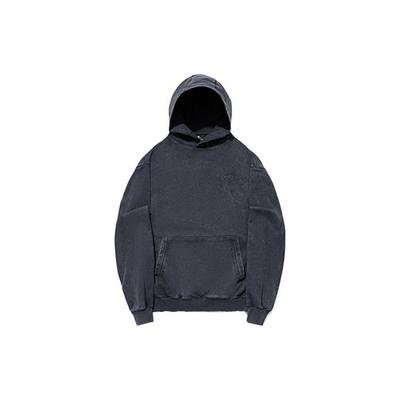 Li Ning Serie Vital Sudadera con Capucha de Color Sólido Corte Holgado Unisex Sudaderas Carbón-Negro AWDT699-5