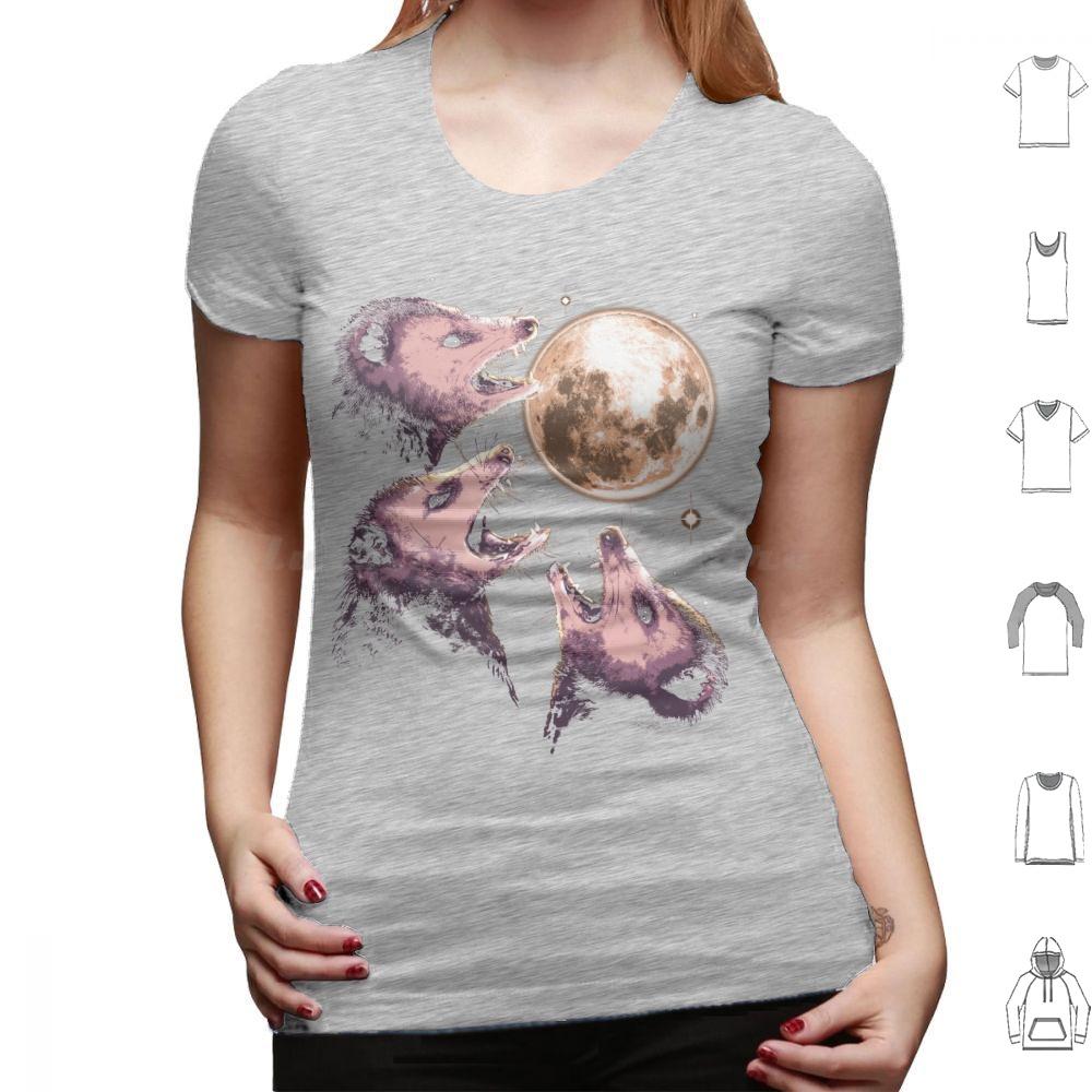 Three Opossums Howling At The Moon Funny Possum 3 Opossum T Shirt Big Size 100 Cotton Possum Opossum Raccoon Rodent Three
