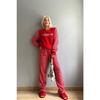 Red Live gemustertes Plüsch-Pyjama-Set für Damen