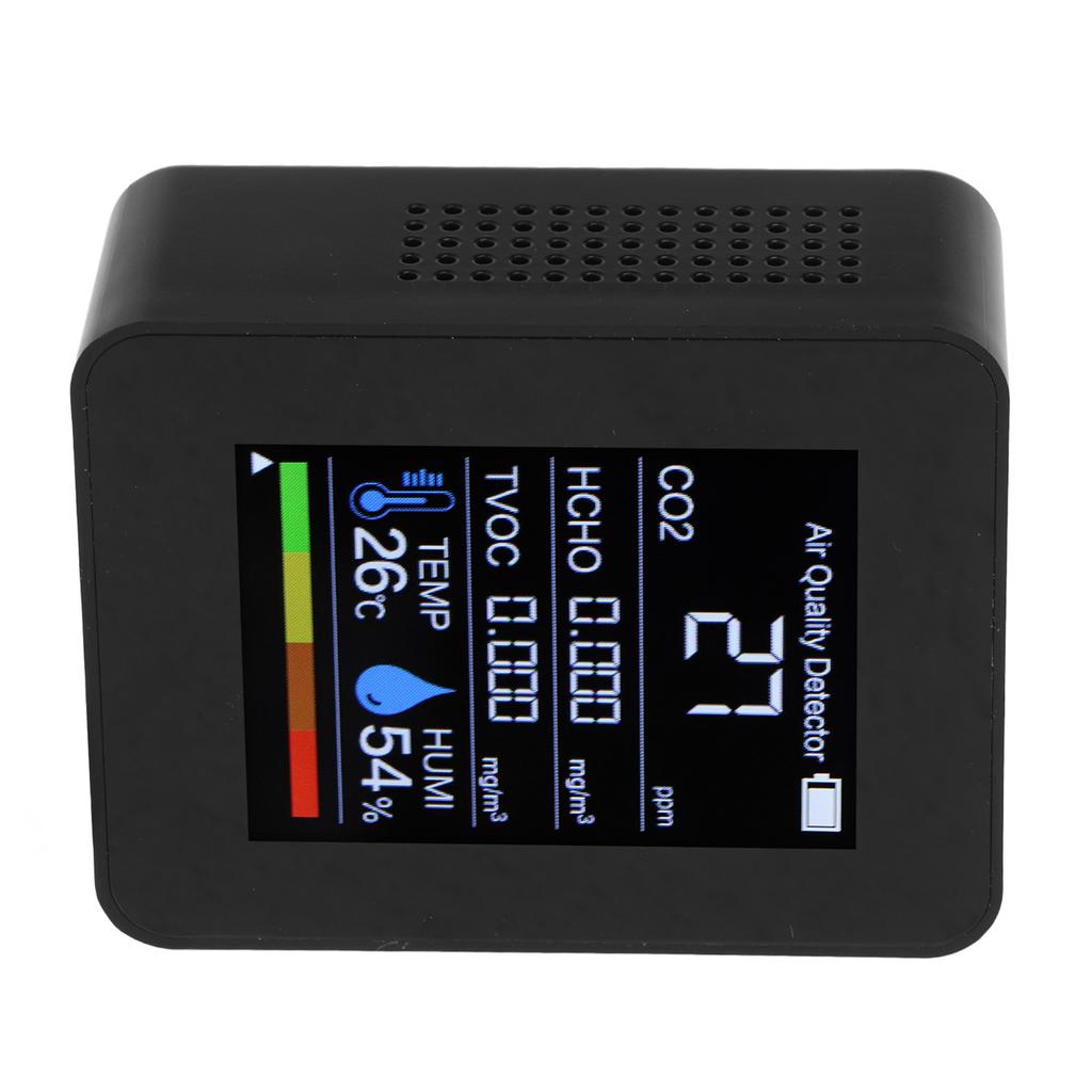 5 In 1 Air Quality Monitor Digital Portable Carbon Dioxide Detector TVOC HCHO Temperature Humidity Tester
