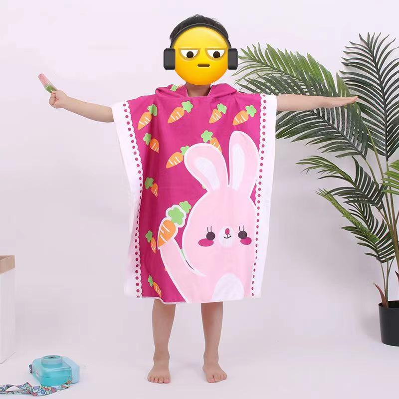 

Kid s Cartoon Animal Hooded Bathrobe – Quick-Drying & Lightweight 60x120 cm