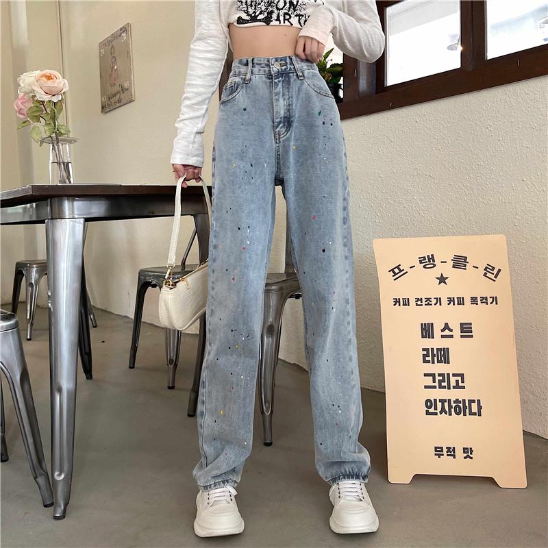 Donna Jeans Vita Alta Abiti Gamba Larga Denim Abbigliamento Blu Streetwear  Vintage Qualità Harajuku Pantaloni Dritti acquista in modo economico —  spedizione gratuita, recensioni reali con foto — Joom
