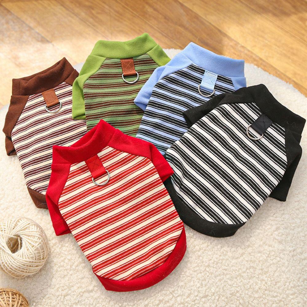 Comfortable Dog Hoodies Soft Dog Base Coat Fashion Striped Pet Clothes  Autumn and Winter