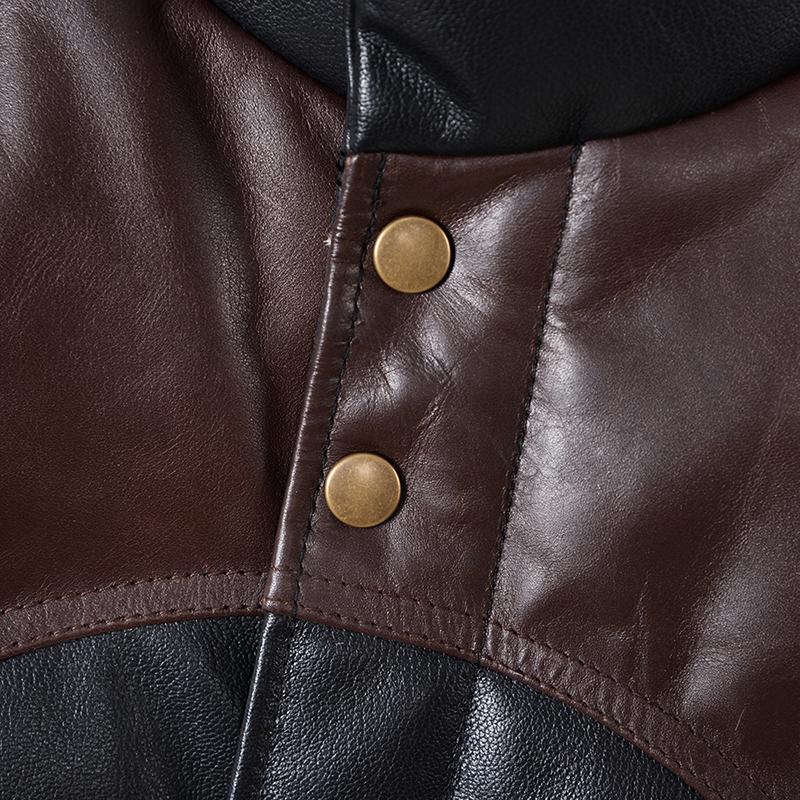 Thick Men Cowhide Leather Jacket Warm Genuine Cow Leather Duck Down Coat For -25~0 Degree Winter Clothing