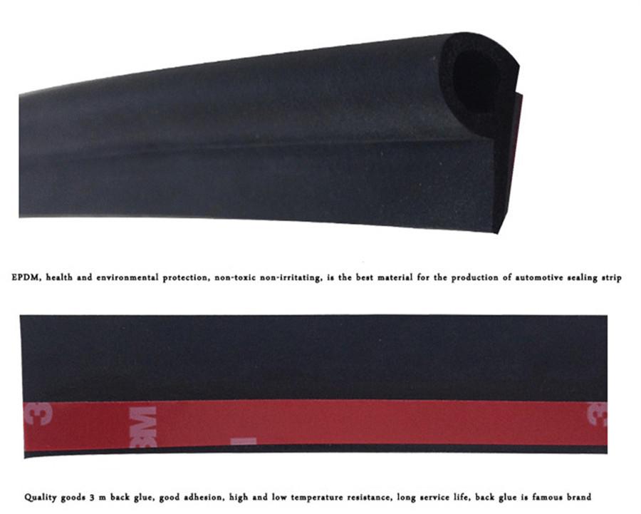 5M Black P-Type Car Door Noise Insulation Strip