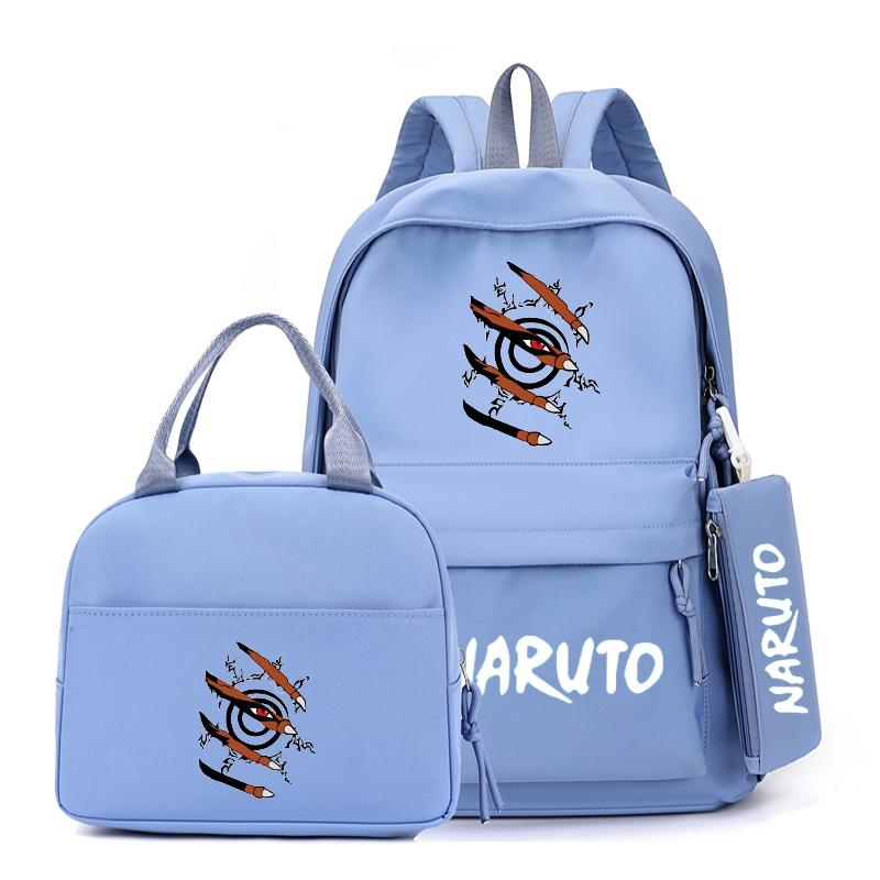 3Pcs/set Anime Naruto Backpack with Lunch Bag for Girl Boy Student Back To School Bookbag Schoolbag Men Women Leisure Travel Bag