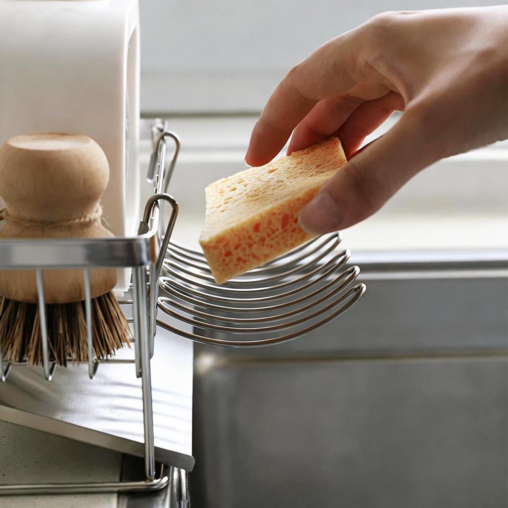 304 Stainless Steel Expandable Hanging Dish Rack for Small Items, Multi-layer Draining and Storage.