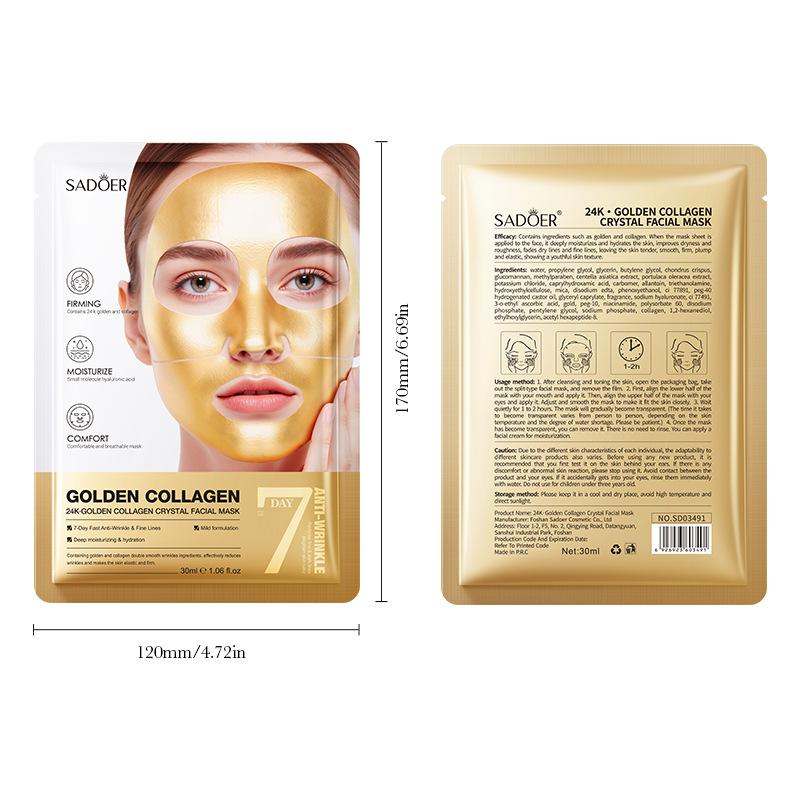 3PCS Segmented Mask 30ml 24K Collagen Crystal Moisturizing Mask Skin Care Products