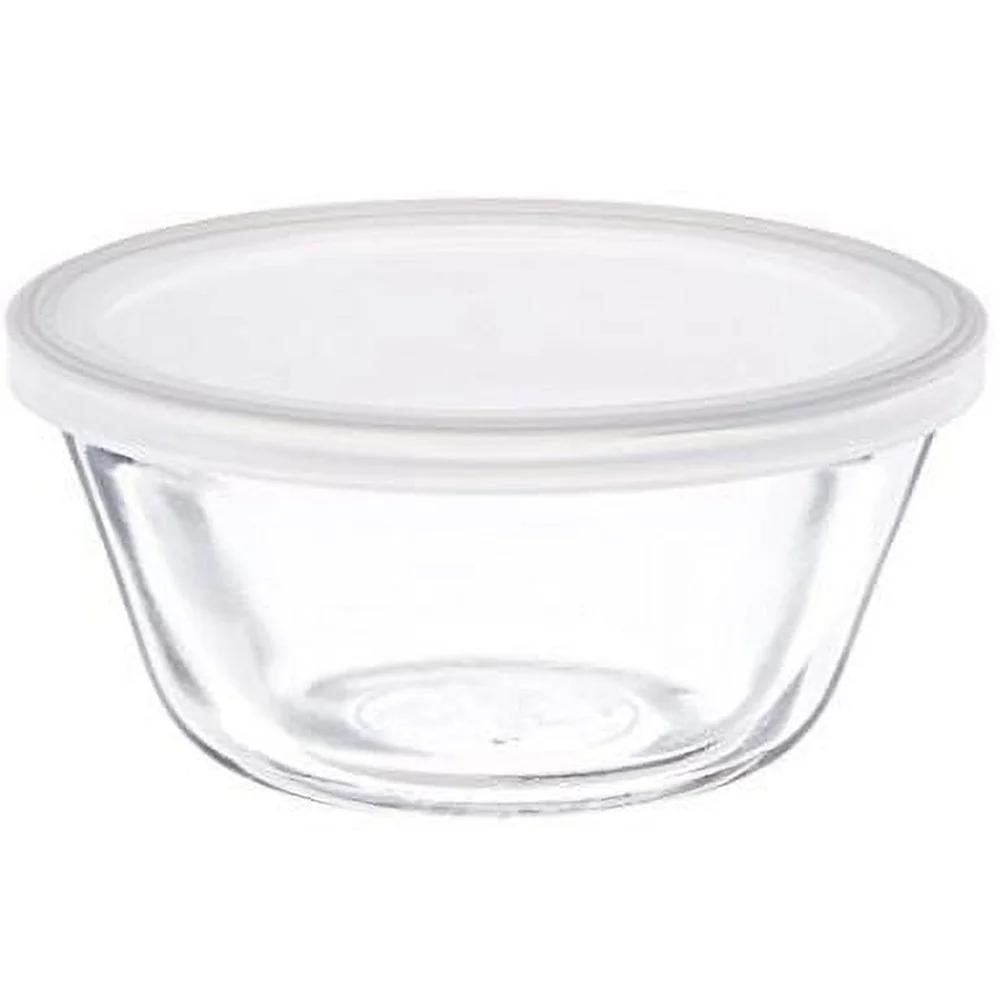 8 Piece Custard Cup Set with Lids Clear Glass Storage Containers BPA Free Dishwasher Safe Oven Freezer Microwave Safe Durable