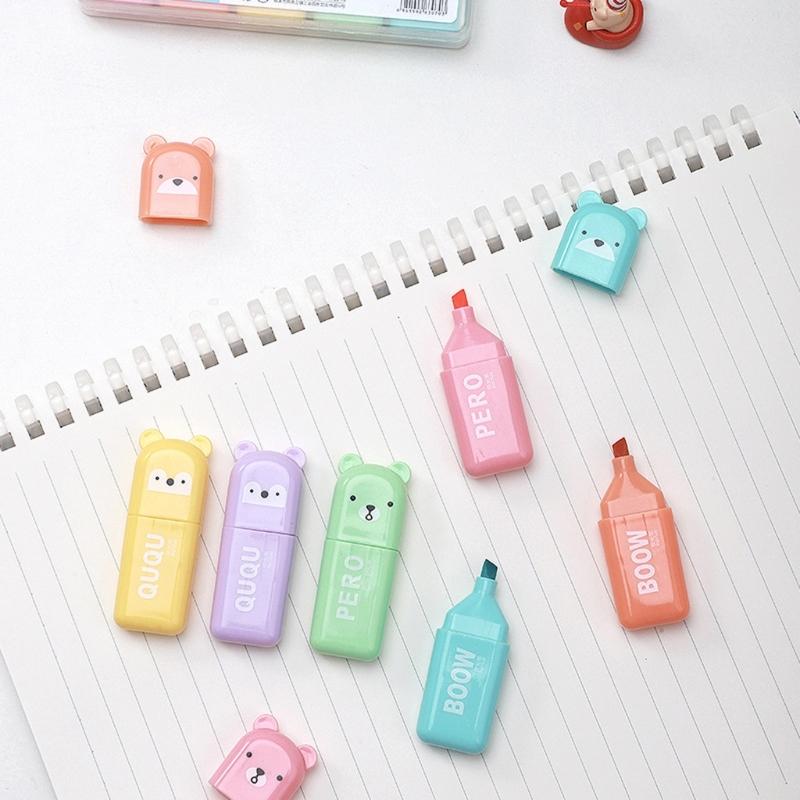 4/5/6 Farben Textmarker Set Textmarker Set Bibel Textmarker Set Cartoon Textmarker Stift Filzstift für Scrapbook