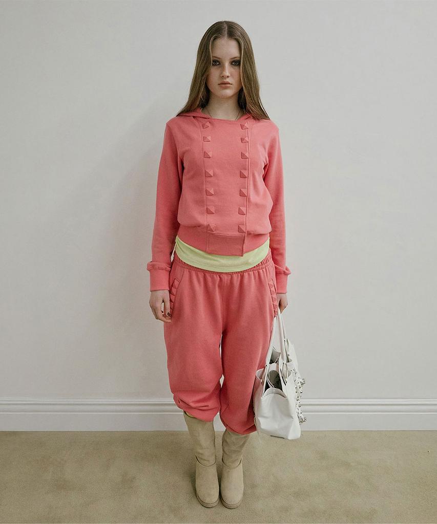 SCULPTOR Napoleon Stud Hoodie Acid Pink