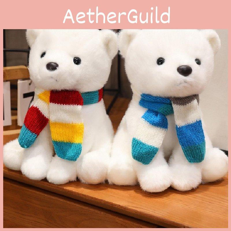 Adorable Plush Arctic Bear With Colorful Scarf Perfect For Kids Soft Toy Companion