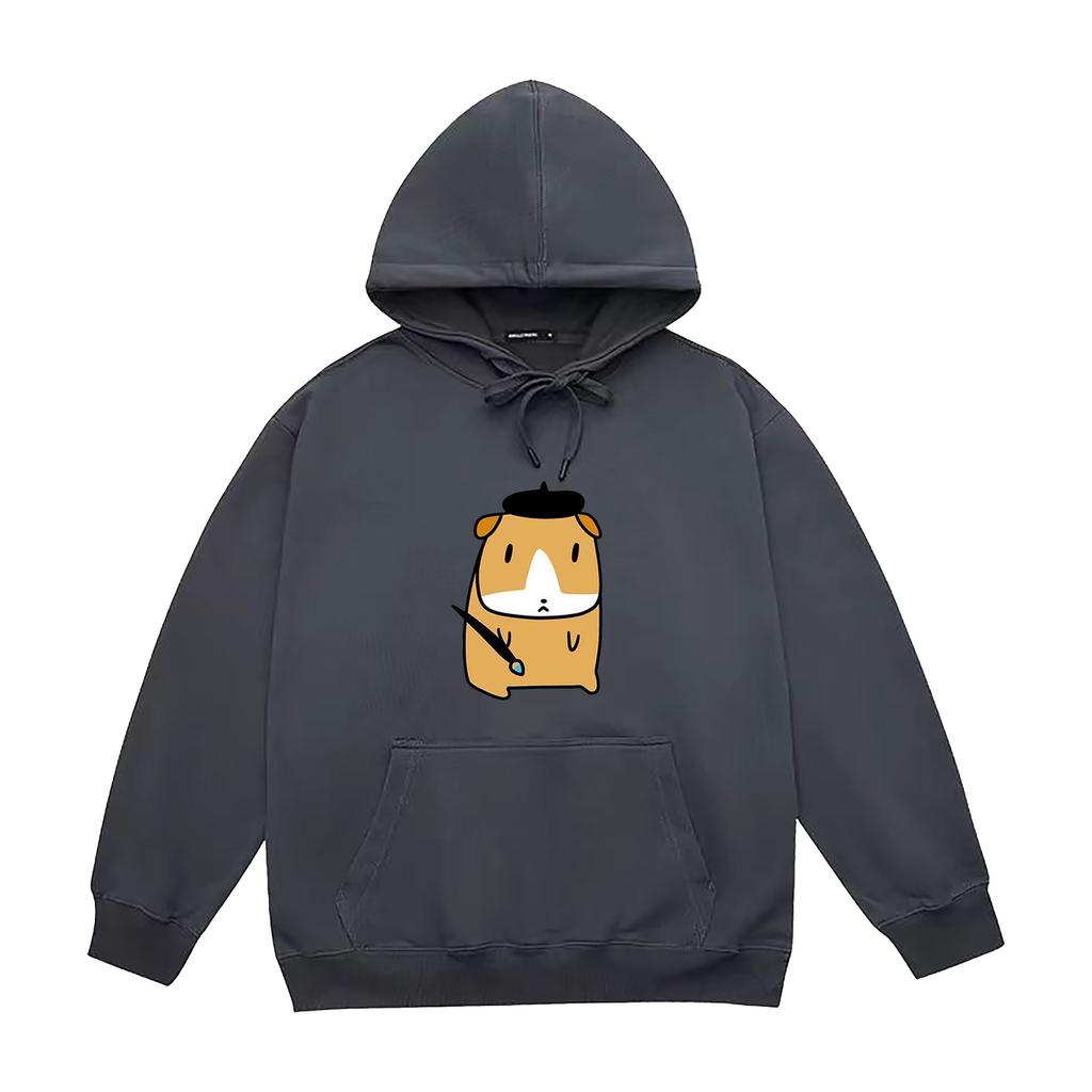 Couple Style Hats for Men and Women, Puppy Print Hooded Sweatshirts, Autumn and Winter Korean Style Trendy Versatile Tops