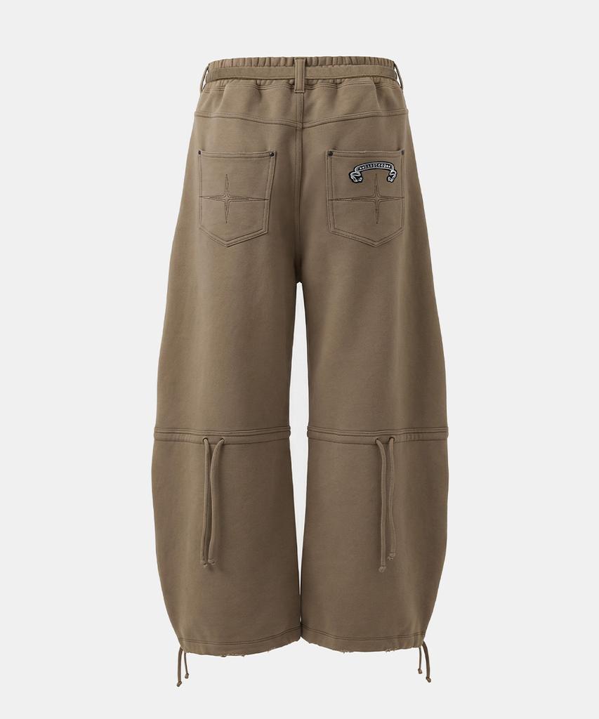 BADBLOOD Destroyed Raw-Edge Joggers - Dark Tan