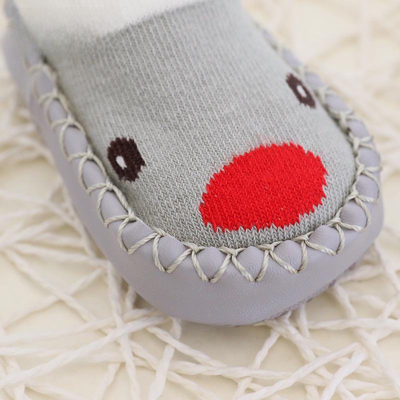 Autumn/Winter Cartoon Non-Slip Toddler Socks with Soft Leather Bottom