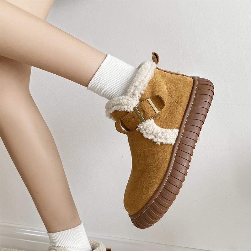 

Zhike snow boots children 2025 new winter piled thickened non-slip warm fur integrated wool cotton shoes women 35 коричневый