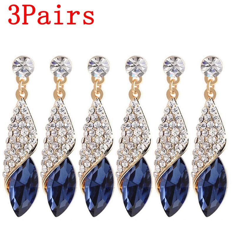 

Модные хрустальные серьги Женские серьги с горным хрусталем в виде капли воды Элегантные украшения для вечеринки Свадебные аксессуары для вечернего платья Сверкающие серьги-подвески для нее One Size