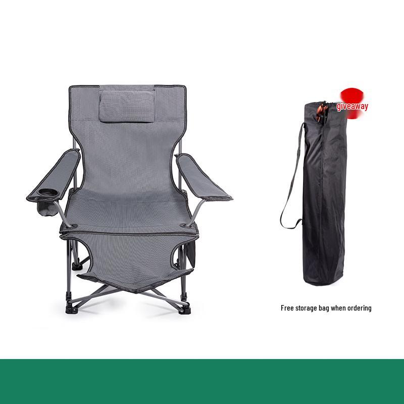 Outdoor Folding Camping Chair with Detachable Footrest
