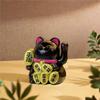 Mini Lucky Cat Figurine Cartoon Statue for Bookshelf Centerpiece Bedroom White