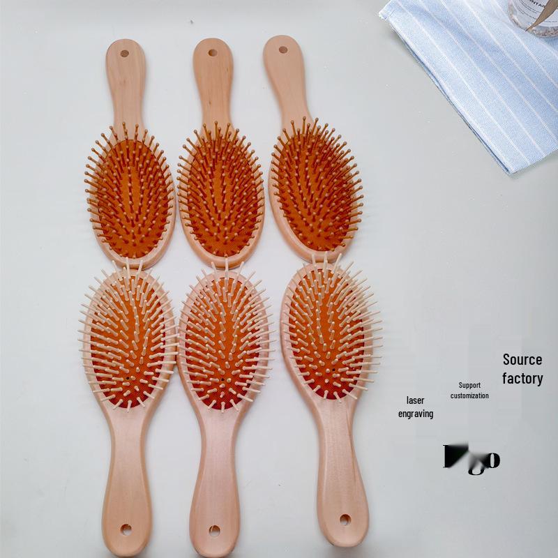 

Bamboo Oval Hair Brush: Portable Anti-Static Massage Scalp Care & Smooth Hair Comb